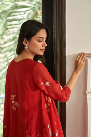 Poppy applique jacket dress