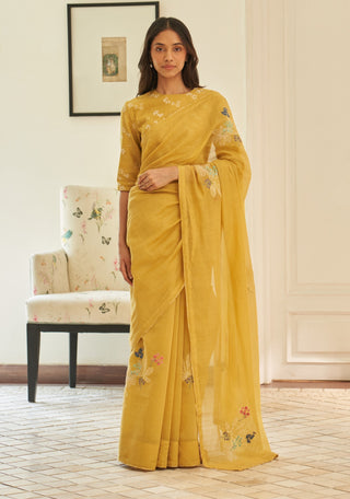 Rue floral threadwork sari and blouse