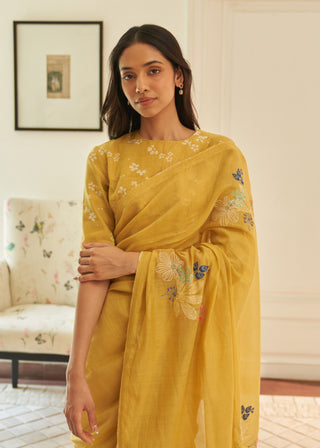 Rue floral threadwork sari and blouse