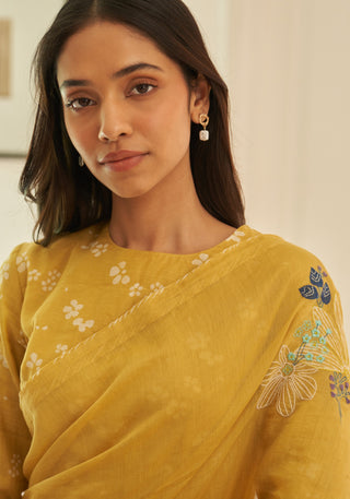 Rue floral threadwork sari and blouse
