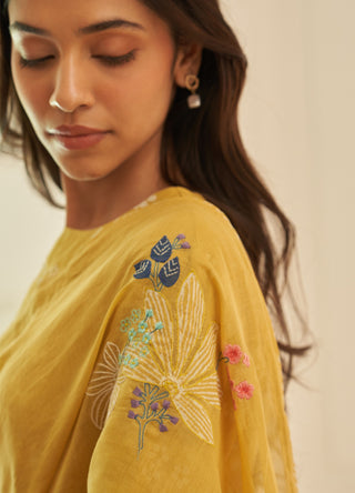 Rue floral threadwork sari and blouse