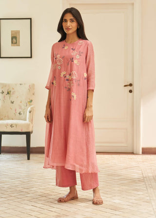 Peony applique tunic and pants