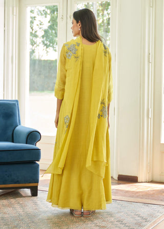 Daffodil yellow anarkali set