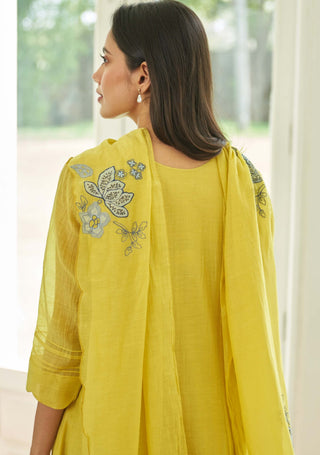 Daffodil yellow anarkali set