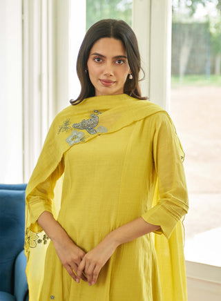 Daffodil yellow anarkali set