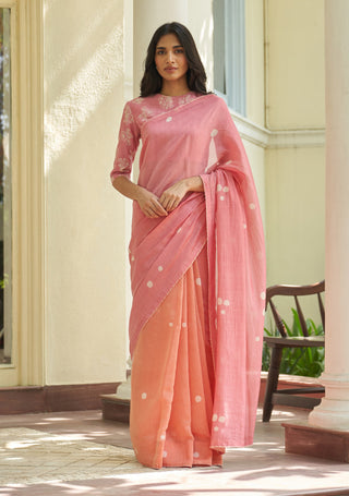 Peony pink sari and blouse
