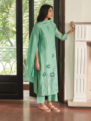 Mint applique kurta set
