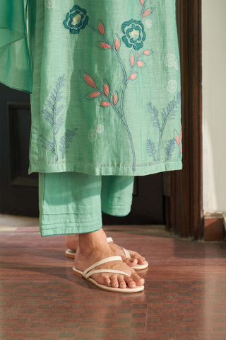 Mint applique kurta set