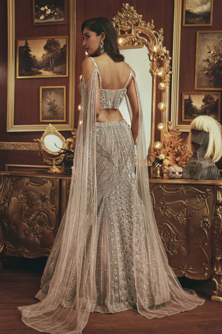 Victoria silver lehenga set