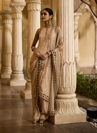 Ash pink kurta salwar set