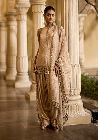 Ash pink kurta salwar set