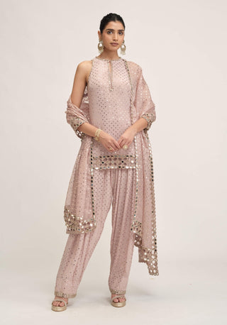 Ash pink kurta salwar set