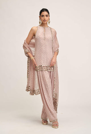 Ash pink kurta salwar set