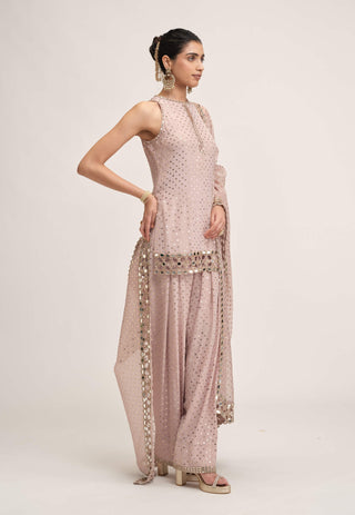 Ash pink kurta salwar set