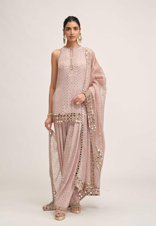 Ash pink kurta salwar set