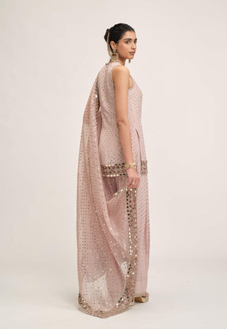 Ash pink kurta salwar set