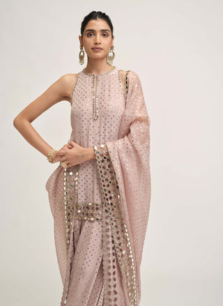 Ash pink kurta salwar set