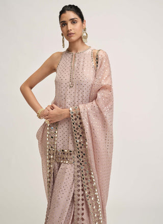 Ash pink kurta salwar set
