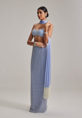 Dew blue pencil skirt set