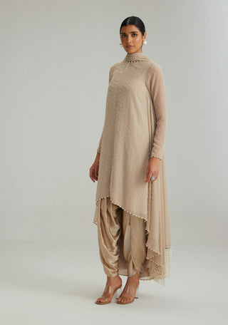 Light beige pearl kurta set
