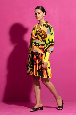 Saksham & Neharicka-Behroopiya Multicolor Mini Dress-INDIASPOPUP.COM