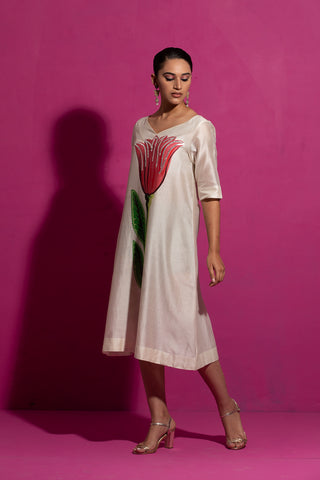 Saksham & Neharicka-Ivory Champa Dress-INDIASPOPUP.COM