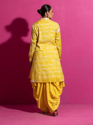 Saksham & Neharicka-Bhasha Yellow Printed Kurta Set-INDIASPOPUP.COM