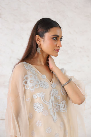 Rupo beige cape and tunic set