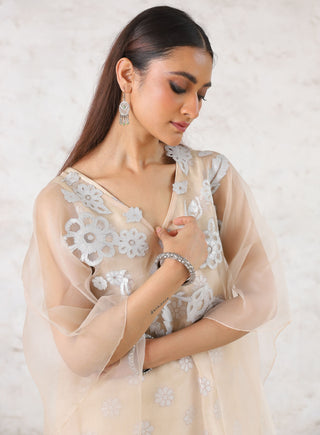Rupo beige cape and tunic set