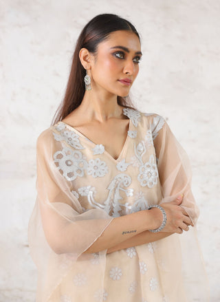 Rupo beige cape and tunic set