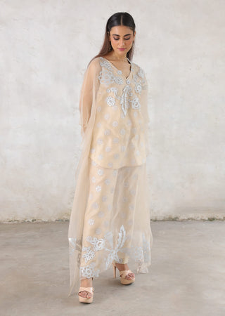 Rupo beige cape and tunic set