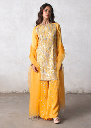 Suryamukhi yellow embroidered kurta set