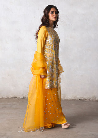 Suryamukhi yellow embroidered kurta set