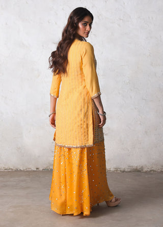 Suryamukhi yellow embroidered kurta set