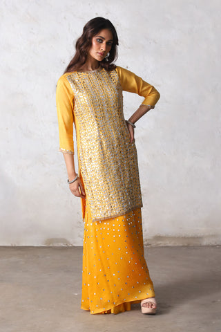 Suryamukhi yellow embroidered kurta set