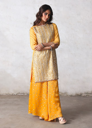 Suryamukhi yellow embroidered kurta set