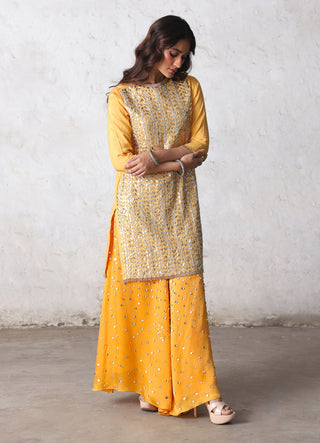 Suryamukhi yellow embroidered kurta set