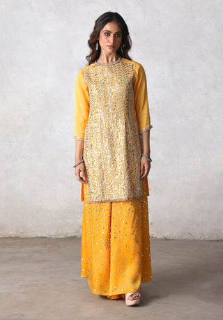 Suryamukhi yellow embroidered kurta set