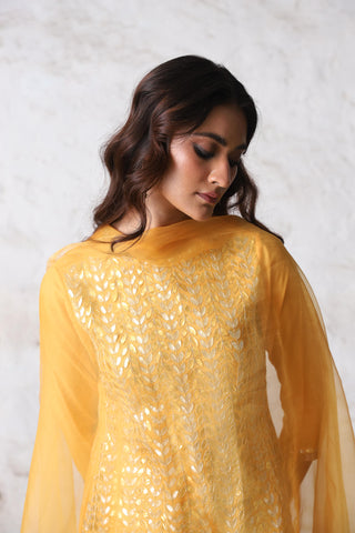 Suryamukhi yellow embroidered kurta set