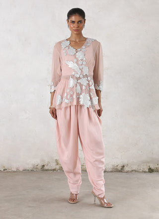 Maitreyi veiled rose dhoti set
