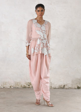 Maitreyi veiled rose dhoti set