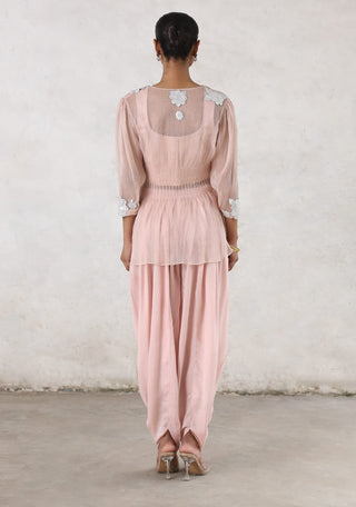 Maitreyi veiled rose dhoti set