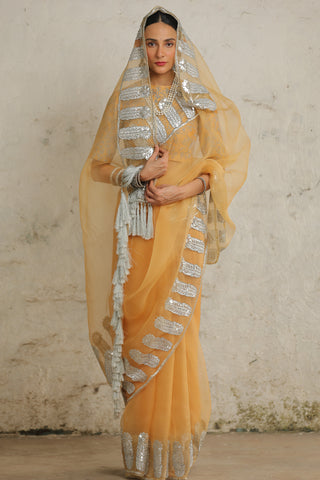 Saksham & Neharicka-Maharani Orche Sari Set-INDIASPOPUP.COM