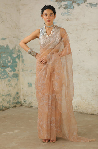 Dune organza sari and unstitched blouse