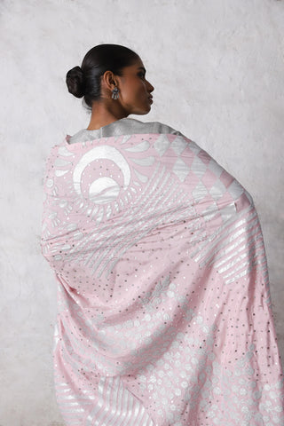 Nalini cherry blossom sari and blouse piece