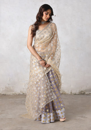 Karu-nadu beige sari and blouse piece