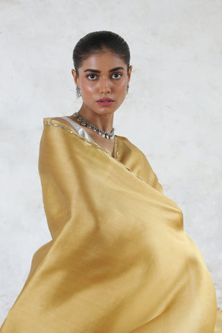 Indrani ochre sari and blouse piece