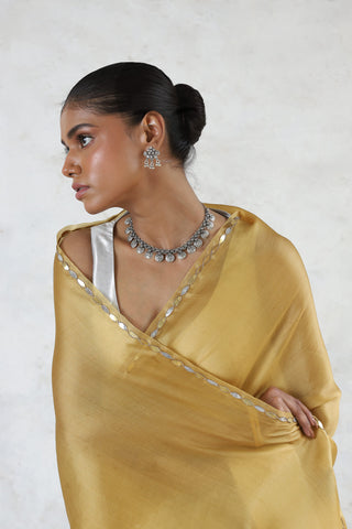 Indrani ochre sari and blouse piece