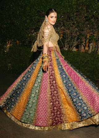 Kalidar multicolor lehenga set
