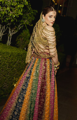 Kalidar multicolor lehenga set